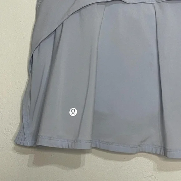 Lululemon Gray Silver Athletic Skort Skirt Short Tennis - Picture 7 of 10